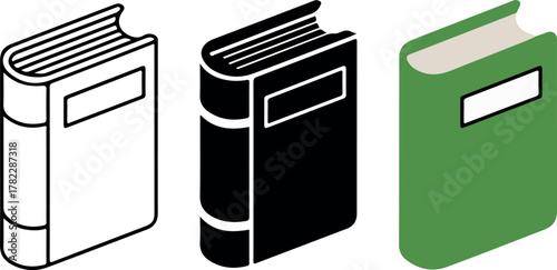 Three books illustration in various colors design concept