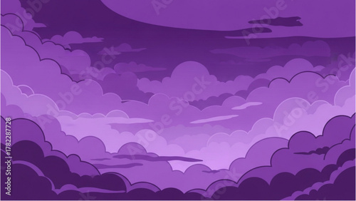 Purple Cloudy Sky with Abstract, Moody Atmosphere and Serene Ambiance