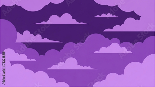 Purple Skies A Serene and Dreamlike Cloudscape in Shades of Violet and Lavender
