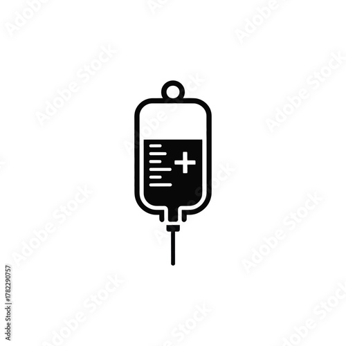 Intravenous Drip Bag Vector Icon Illustration for Medical Care Services