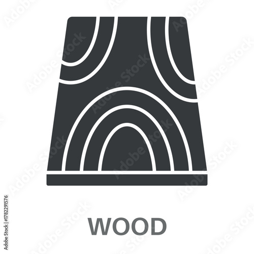 Photos Wood Simple Style Glyph Design Vector