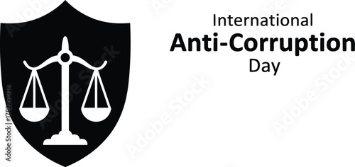 International anticorruption day logo symbol of justice and fight against corruption