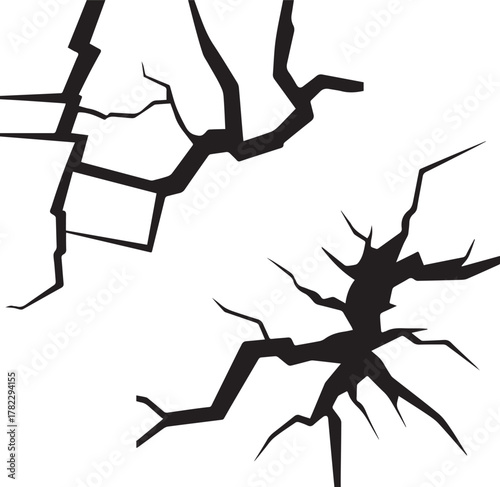 Cracked earth pattern in black and white representing drought and dryness. eps
