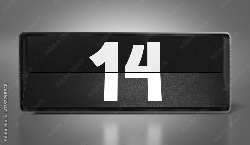 Fototapeta premium 14 - calendar with day of a month - 3D illustration