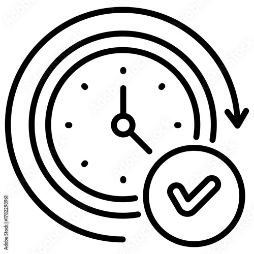 Time Efficiency Line Icon