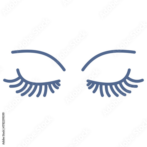 Eyelashes Blue Icon