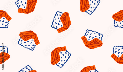Cute sushi pattern background vector design