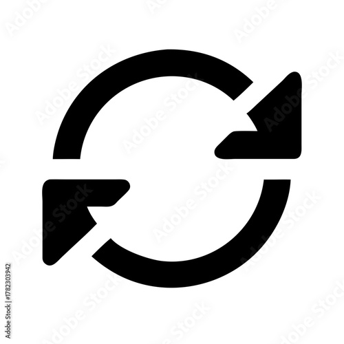 Circular arrows indicating refresh or synchronization icon vector