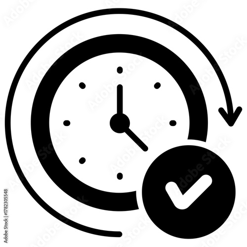 Time Efficiency Glyph Icon