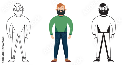 Stylish young man wearing casual clothes isolated vector illustration
