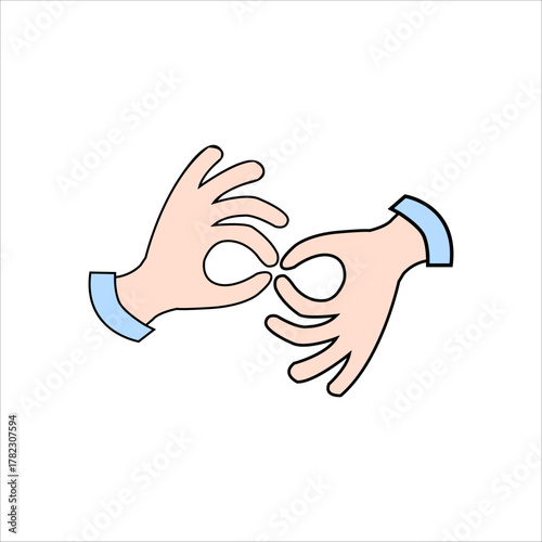 Sign language line icon for deaf 
