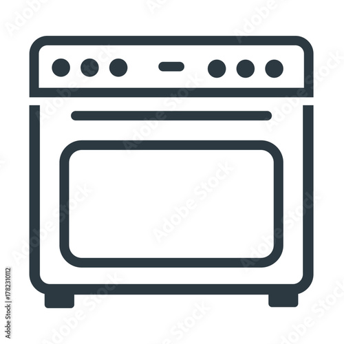 Minimalist kitchen stove and oven icon for design.