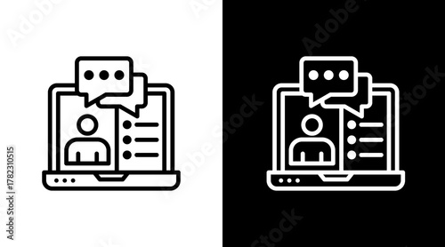 Online Coach With Icon Set Design