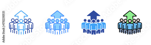 Team Building Icon, Multi Styles Icon Set