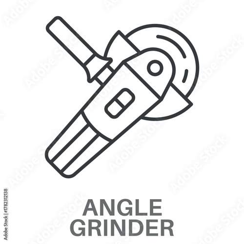 Angle Grinder Simple Style Glyph Design Vector 