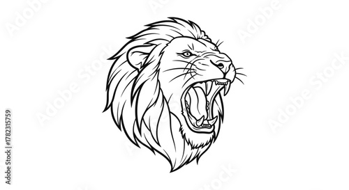 Lion's bold roar captures the essence of untamed power and raw emotion in this expressive