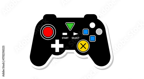 Stylized gamepad controller for immersive gaming experiences on white background