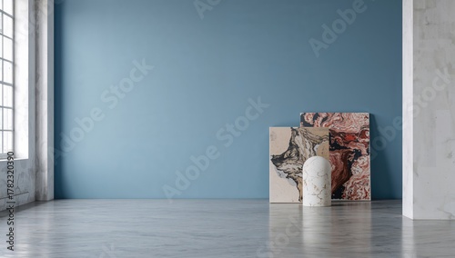 Fototapeta Naklejka Na Ścianę i Meble -  Colorful fruits arranged on a wooden table, beneficial protein-rich meal