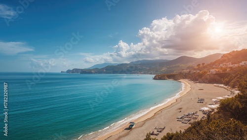 Fototapeta Naklejka Na Ścianę i Meble -  Dramatic coastal view with crashing waves, highlighting seasonal change