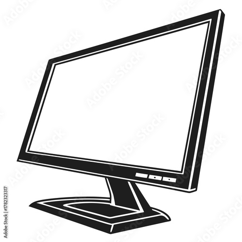computer monitor isolated on white background
