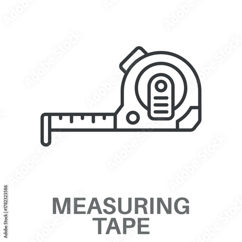 Measuring Tape Simple Style Glyph Design Vector 