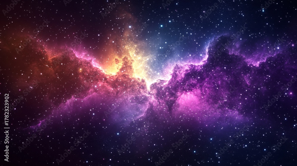 Fototapeta premium Stunning Nebula in Deep Space A Colorful Display of Cosmic Wonders and Celestial Beauty Revealed