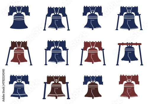 Patriotic Liberty Bell Silhouettes A Collection of American Icons