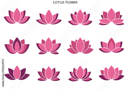 Elegant Lotus Flower Collection Symbol of Purity and Enlightenment