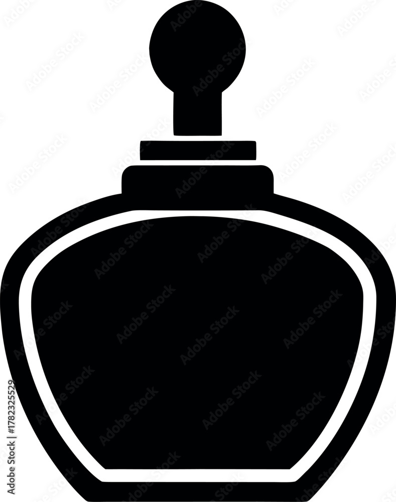 Obraz premium Bold Silhouette Perfume Bottle Icon for Beauty and Fragrance Branding