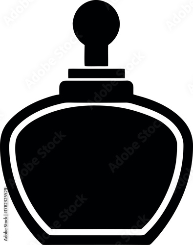 Bold Silhouette Perfume Bottle Icon for Beauty and Fragrance Branding