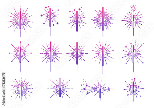 Sparkling Gradient Bengal Lights A Set of Festive Vector Icons for Celebrations