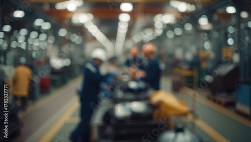 Wallpaper Mural Factory shop in blurred background, ideal for layout design Torontodigital.ca