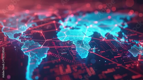 Wallpaper Mural Video A digital map of the world displayed on a computer screen Torontodigital.ca