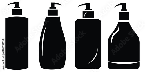 Set of Elegant Black Bottles – Silhouette Vector Icons for Modern Decor and Design