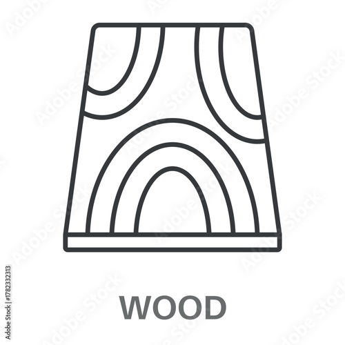 Papier peint Wood Simple Style Glyph Design Vector