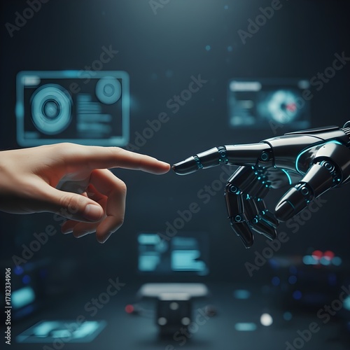 AI Human-Robot Connection Concept