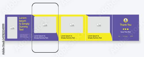 Set of LinkedIn carousel post, social media Instagram carousel post, modern and editable business carousel template design