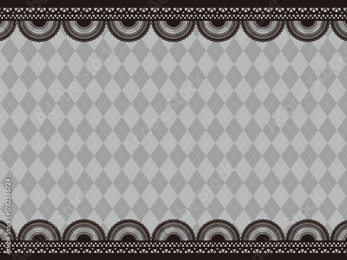 ゴシック風のレースのフレーム背景素材