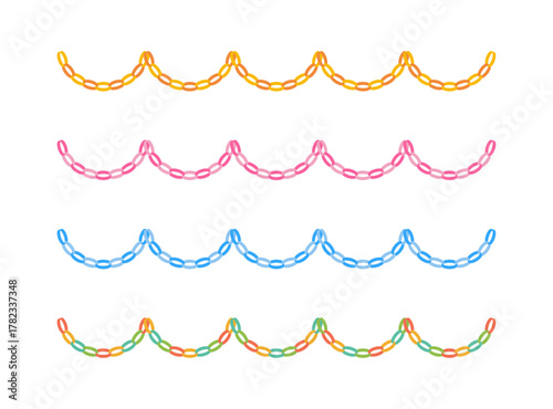 折り紙の輪飾りガーランドのバリエーションセット