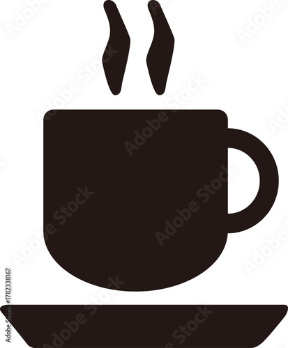 湯気の立つホットコーヒーのアイコン