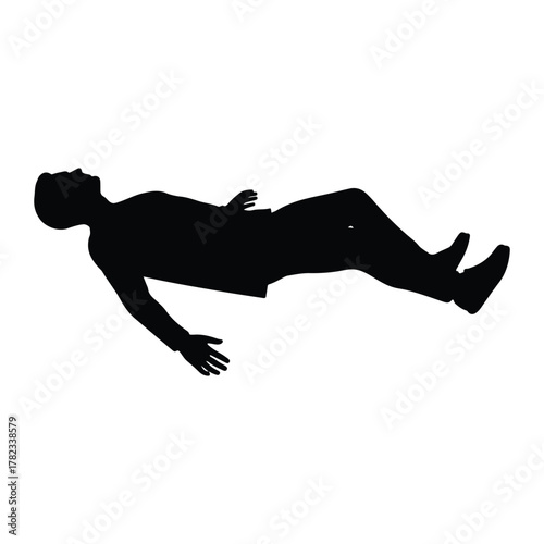 Silhouette of a man lying down in a relaxed pose male