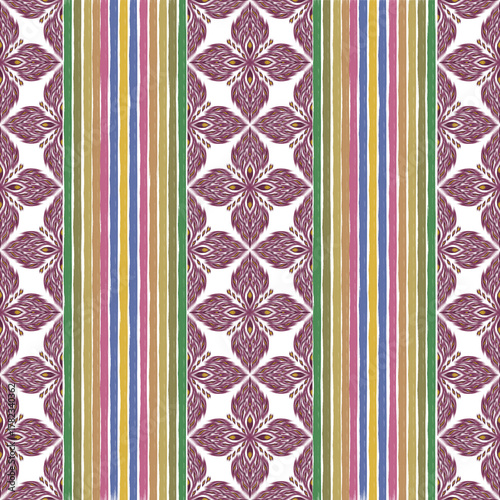 Lotus vintage Ikat pattern style