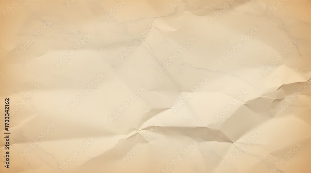 Obraz premium Minimal beige wrinkled paper background for design and branding