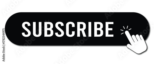 Subscribe button icon with cursor click, digital call-to-action vector