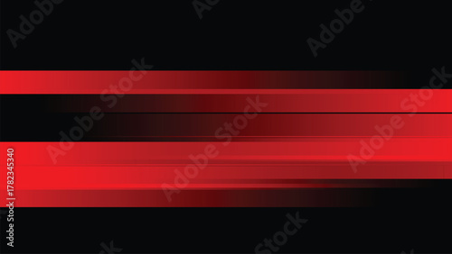 Bold red stripes create dynamic motion on black background for powerful designs