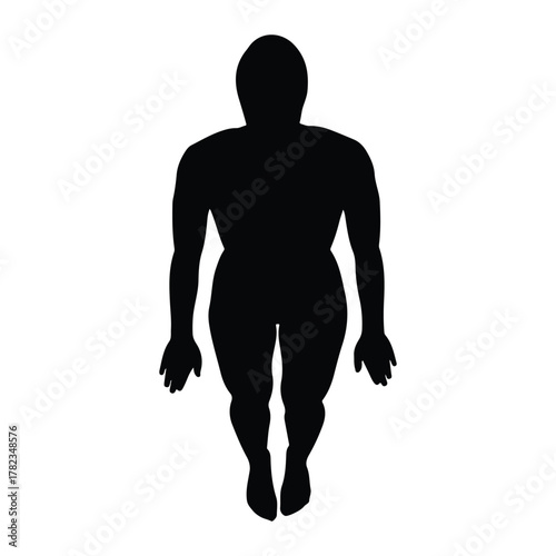 Silhouette of a person in a dynamic pose on white background