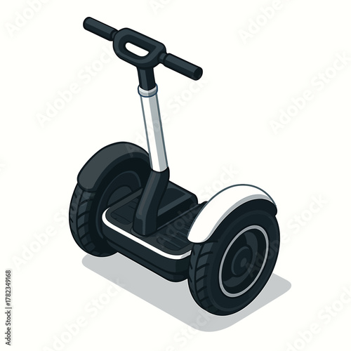 Modern Personal Electric Transporter with Two Wheels and Handlebars, Ideal for Urban Mobility