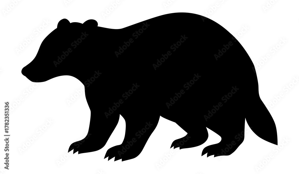 Fototapeta premium Badger Silhouette Illustration. Forest animal clipart