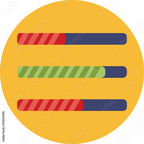 A horizontal bar partially filled to indicate that a task or process is still in progress.
