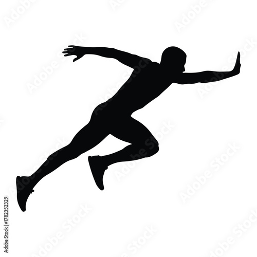 Silhouette of a sprinter in motion runner running